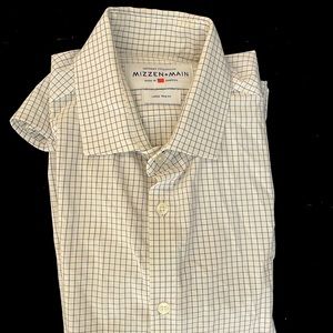 Mizzen + Main Leeward navy blue check large trim fit